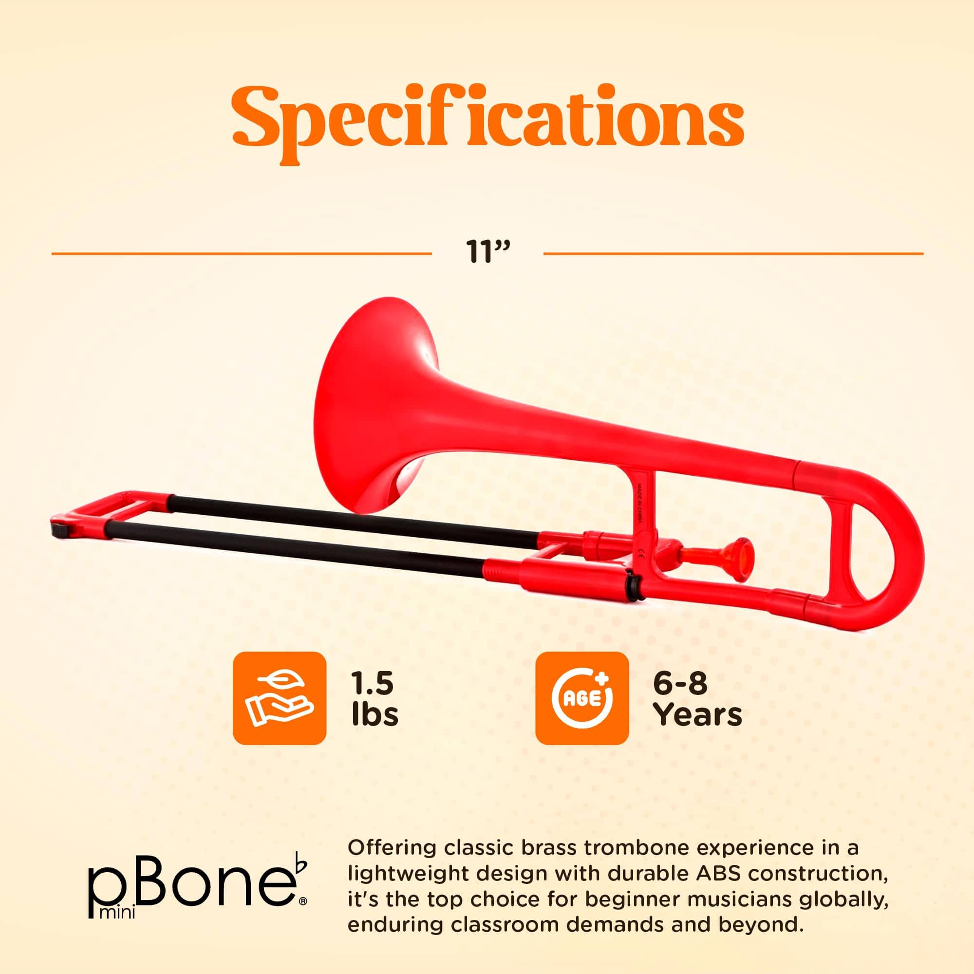 Trombón Mini de Plástico para Niños PINSTRUMENTS pBone - - Imagen 5