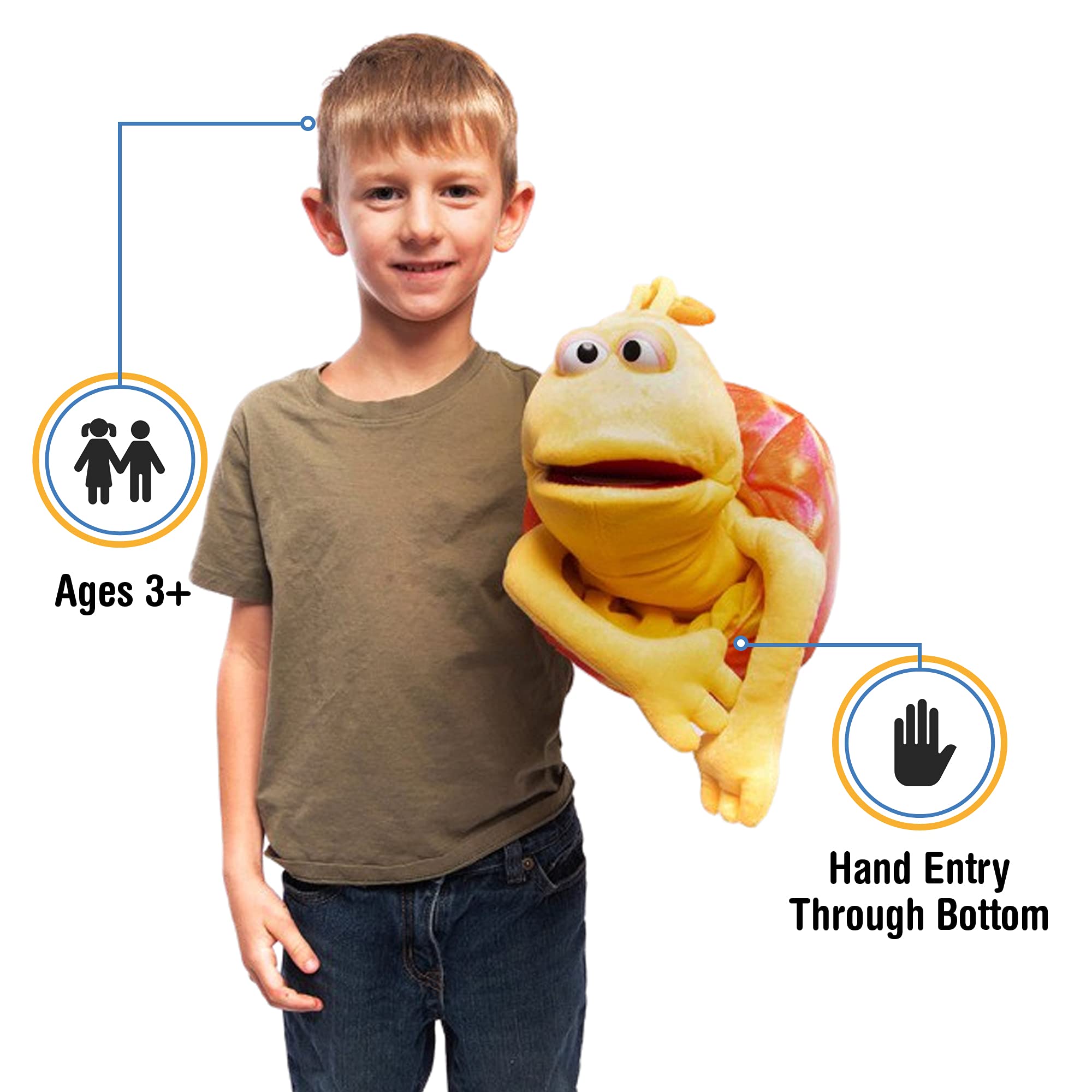 Títere de mano de caracol tonto de 18 pulgadas, estilo - Imagen 3