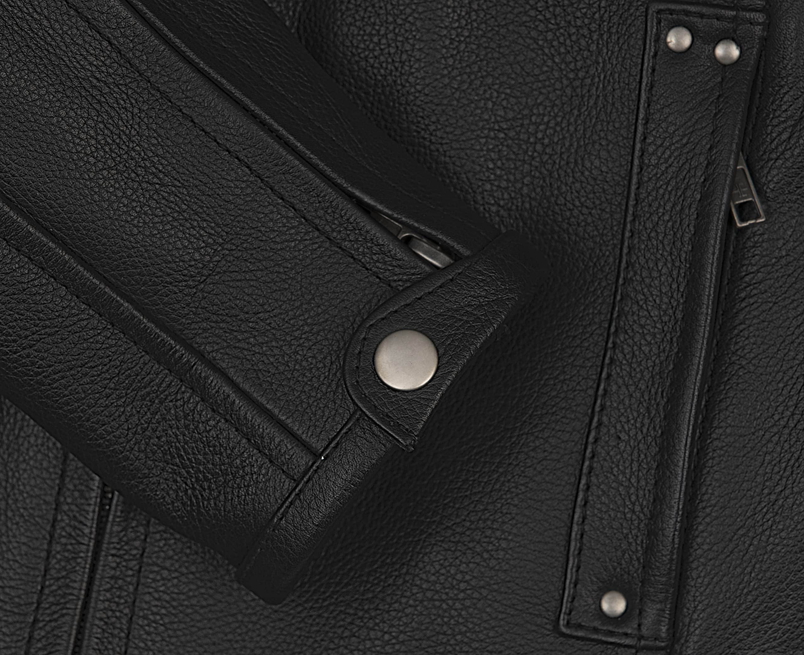 Chamarra de Motociclista de Cuero con Cuello Scooter - Imagen 5