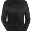 Chaqueta de moto de cuero True Element para mujer, con