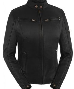 Chaqueta de moto de cuero True Element para mujer, con