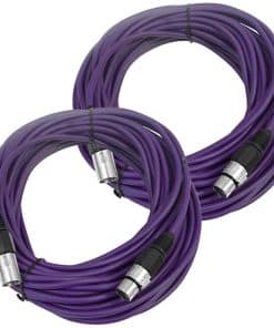 Par de Cables de Micrófono o Patch Púrpura de 50 Pies XLR