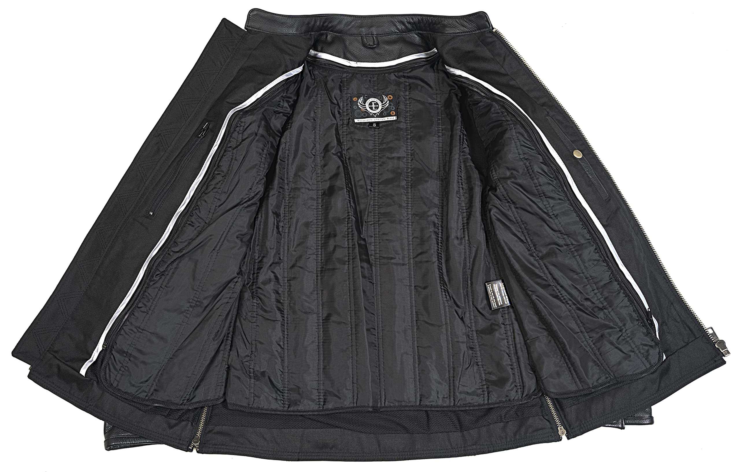 Chaqueta de motocicleta de cuero con cuello tipo scooter y - Imagen 4