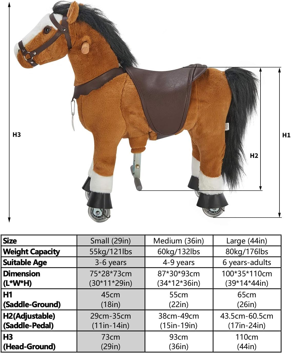 UFREE Horse Action Pony, Caballo de Juguete Caminante, - Imagen 8