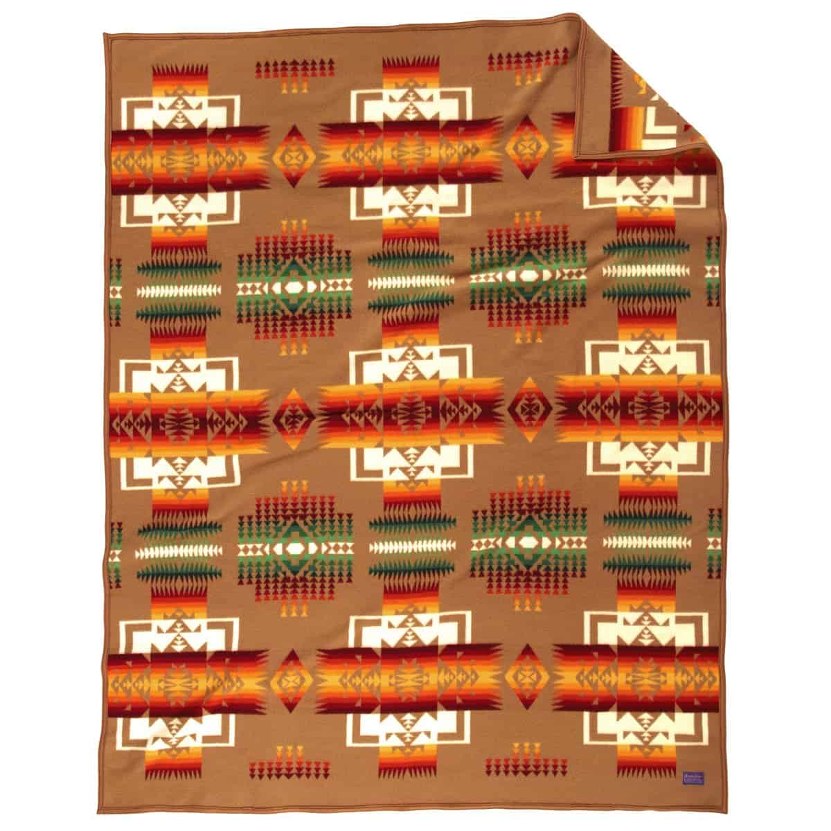 Manta de Lana Pendleton Jefe Joseph en Color Caqui, Tamaño