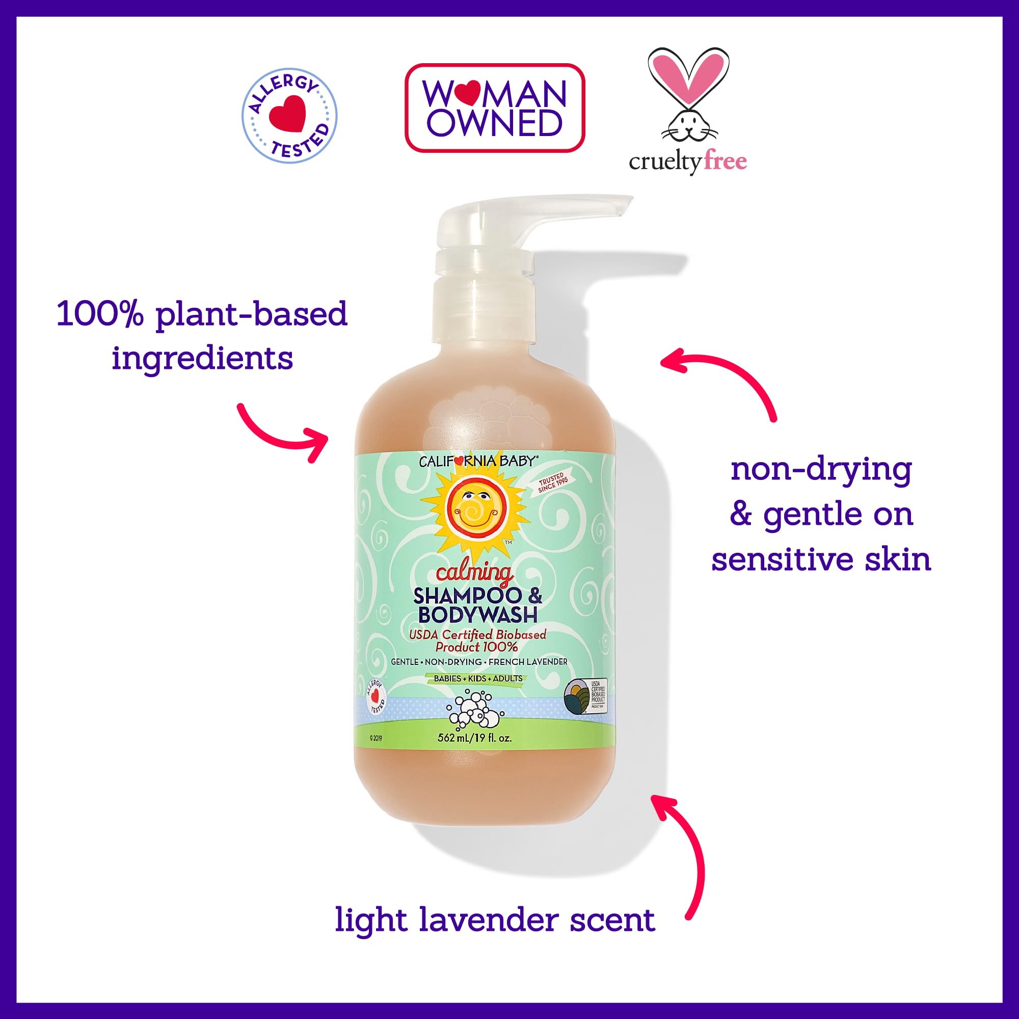 California Baby Calming Lavender Shampoo and Body Wash | - Imagen 5