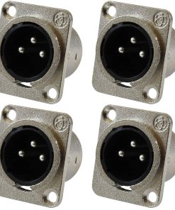 Conjunto de 4 Jack XLR Macho de 3 Pines - Jacks Montables