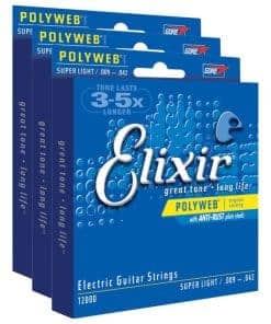 3 Sets de Cuerdas de Guitarra Eléctrica Elixir 12000 Super