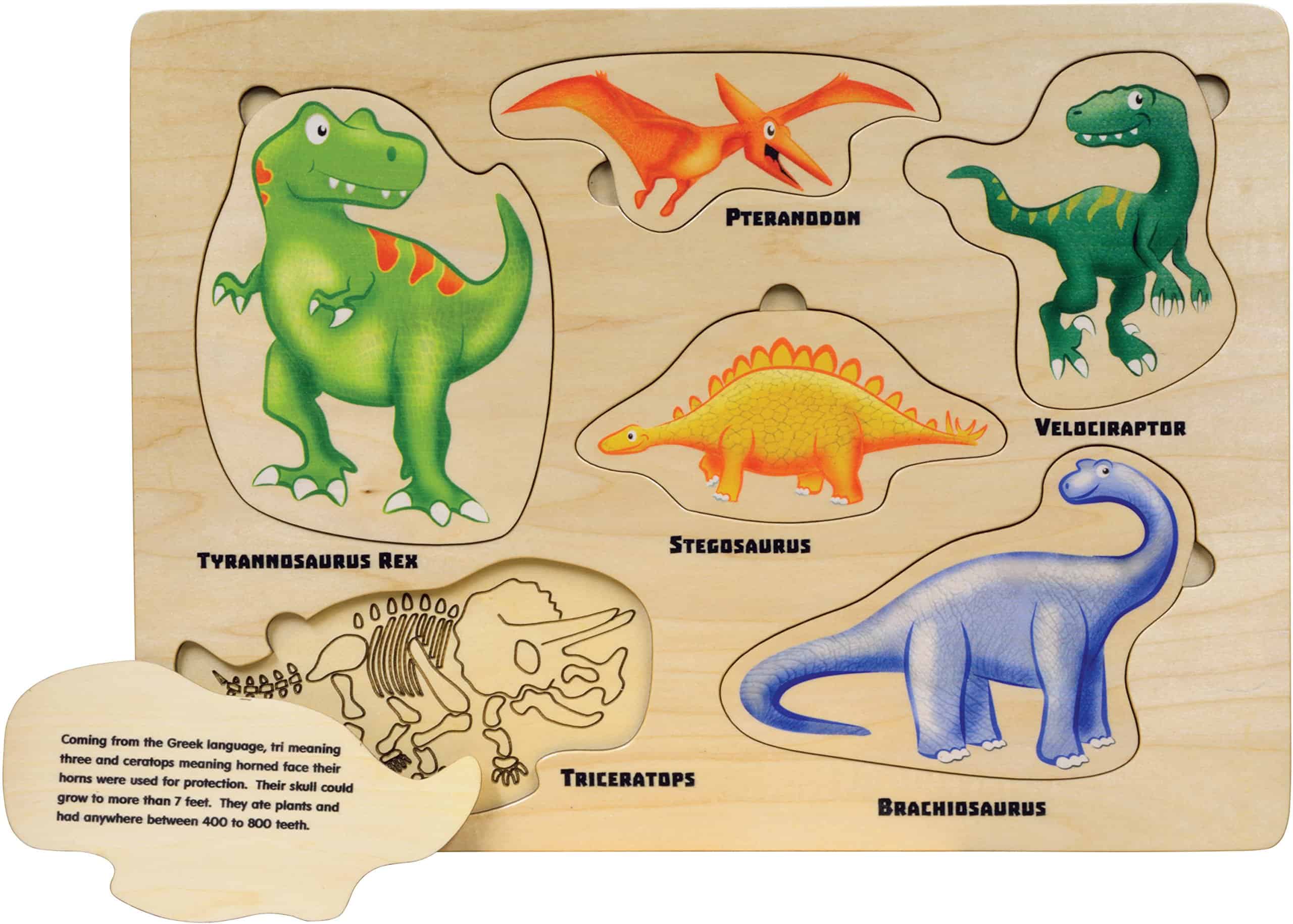 Rompecabezas de Dinosaurios Levanta y Aprende - Hecho en - Imagen 3