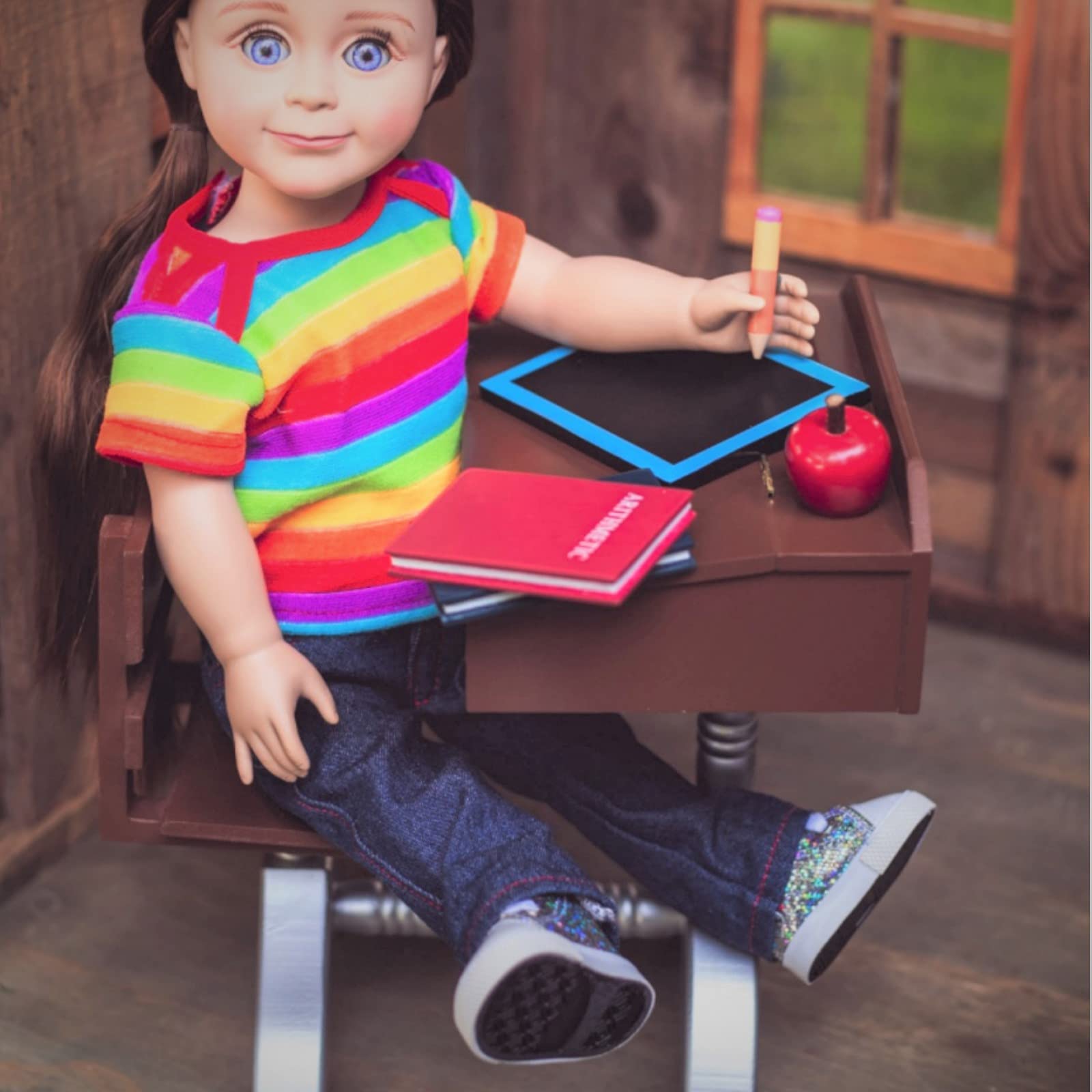 Muebles para muñecas de 18 pulgadas de -Marrón - Imagen 5