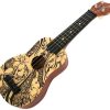 Ukulele clásico hawaiano floral de 21 pulgadas