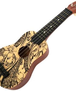 Ukulele clásico hawaiano floral de 21 pulgadas