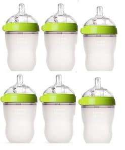 Paquete de 6 biberones Comotomo Natural Feel de 8 oz - Verde