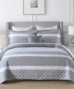 Juego de Edredón King Size SahSahCasa, Set de -Gris Azulado