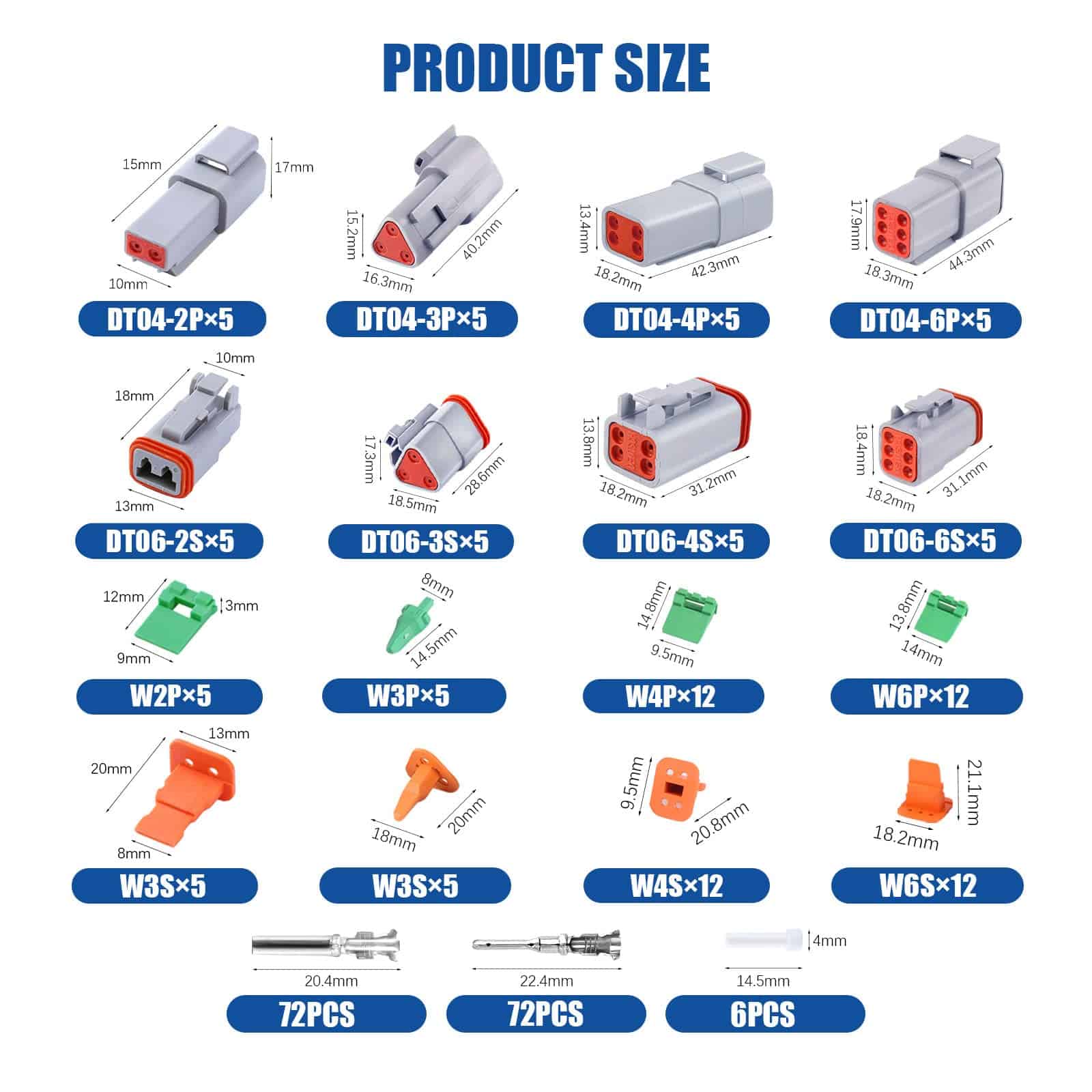 Kit de Conector Deutsch DT de 236 Piezas, 5 Juegos de - Imagen 4