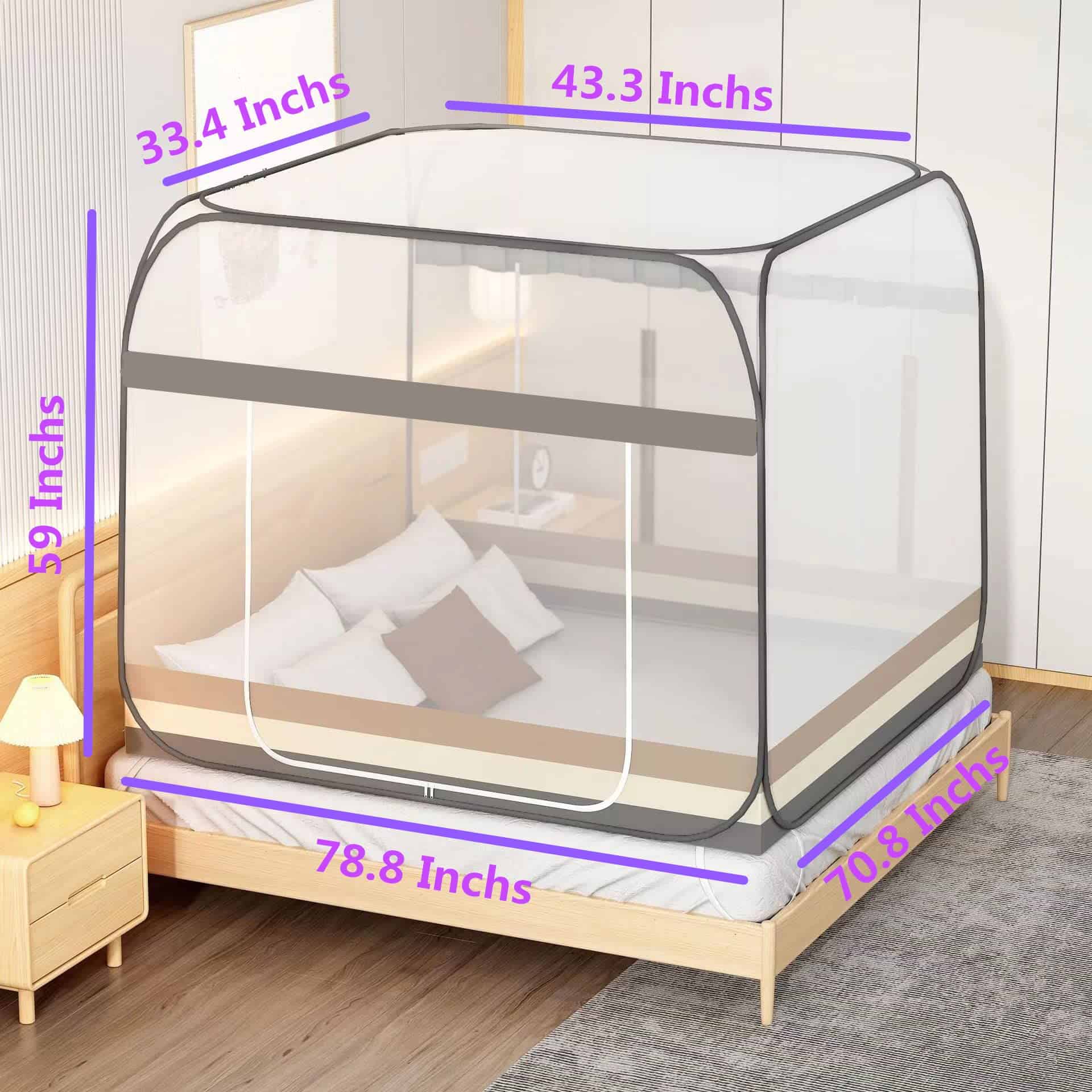 Mosquitera PARFINER para cama de patio tamaño King con red - Imagen 6