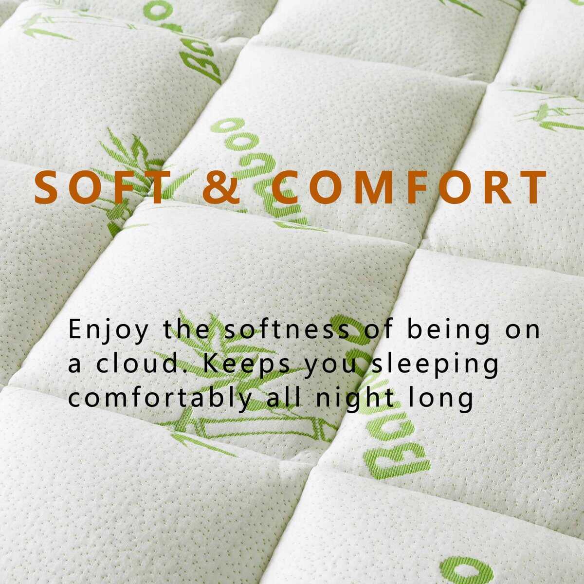 Topper de colchón de bambú viscosa tamaño Twin, - Imagen 3