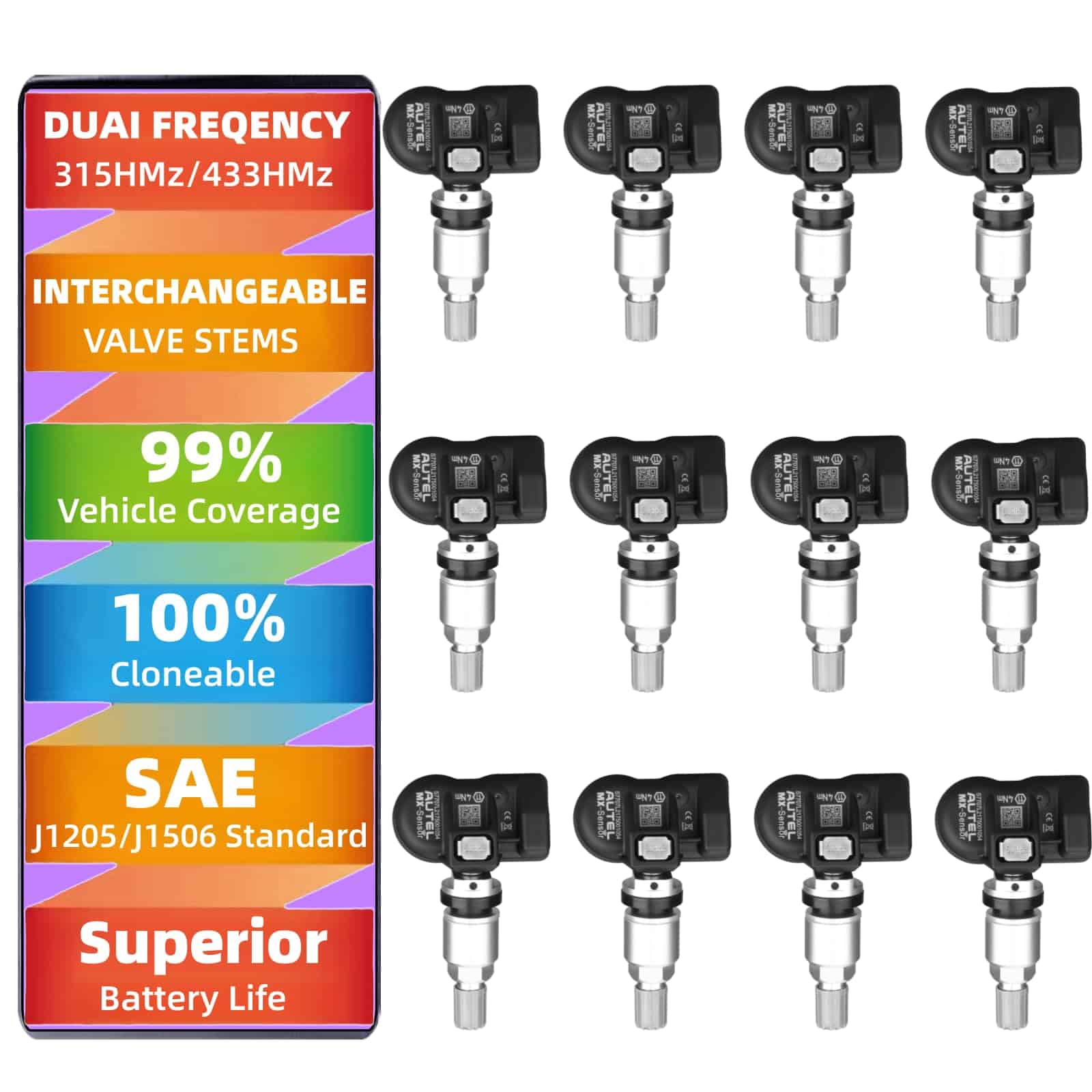 Autel MaxiTPMS MX Sensor Pack de 12 Sensores Universal de