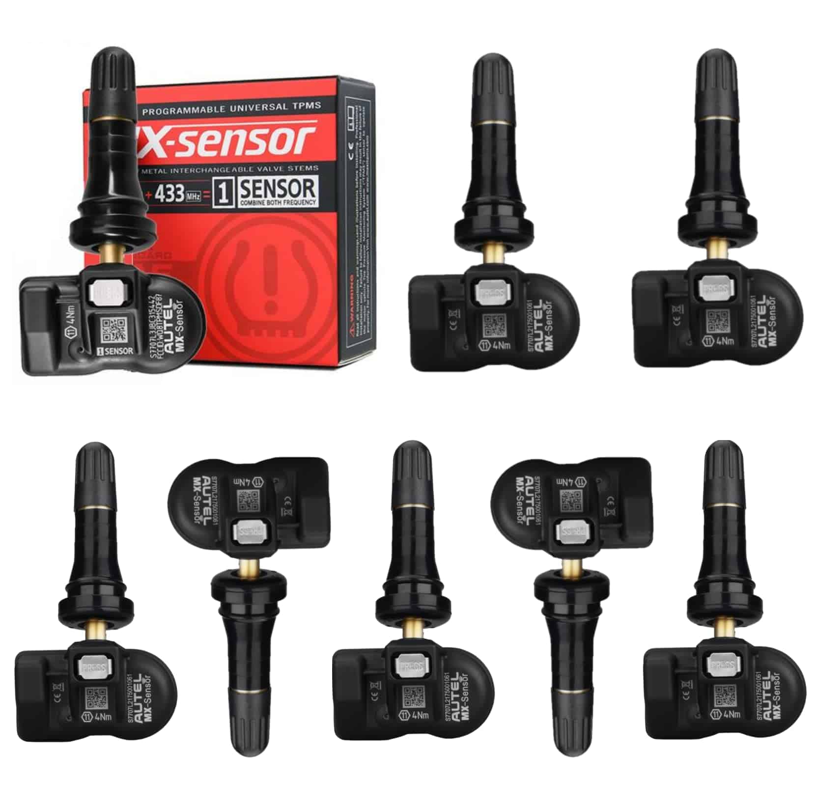 Autel MaxiTPMS MX Sensor 8pcs Pack Rubber Stem 315/433MHz