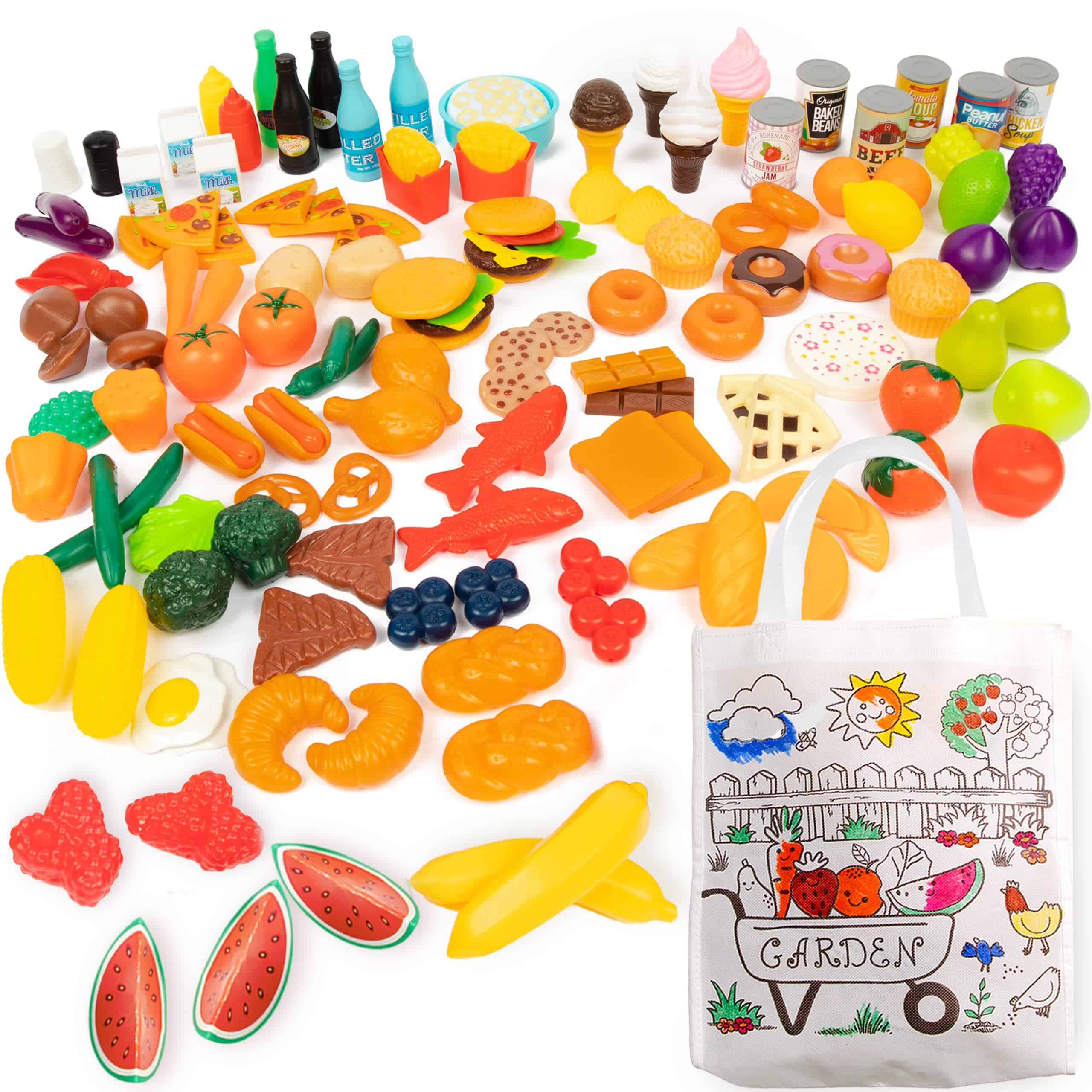 JaxoJoy Pretend Play Food Set, Juego de Comida de Juguete