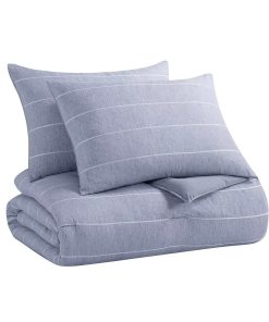Set de Edredón de Rayas Chambray de Poliéster Reciclado