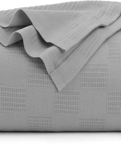 Manta de Algodón Gris Claro Utopia Bedding [Tamaño King -