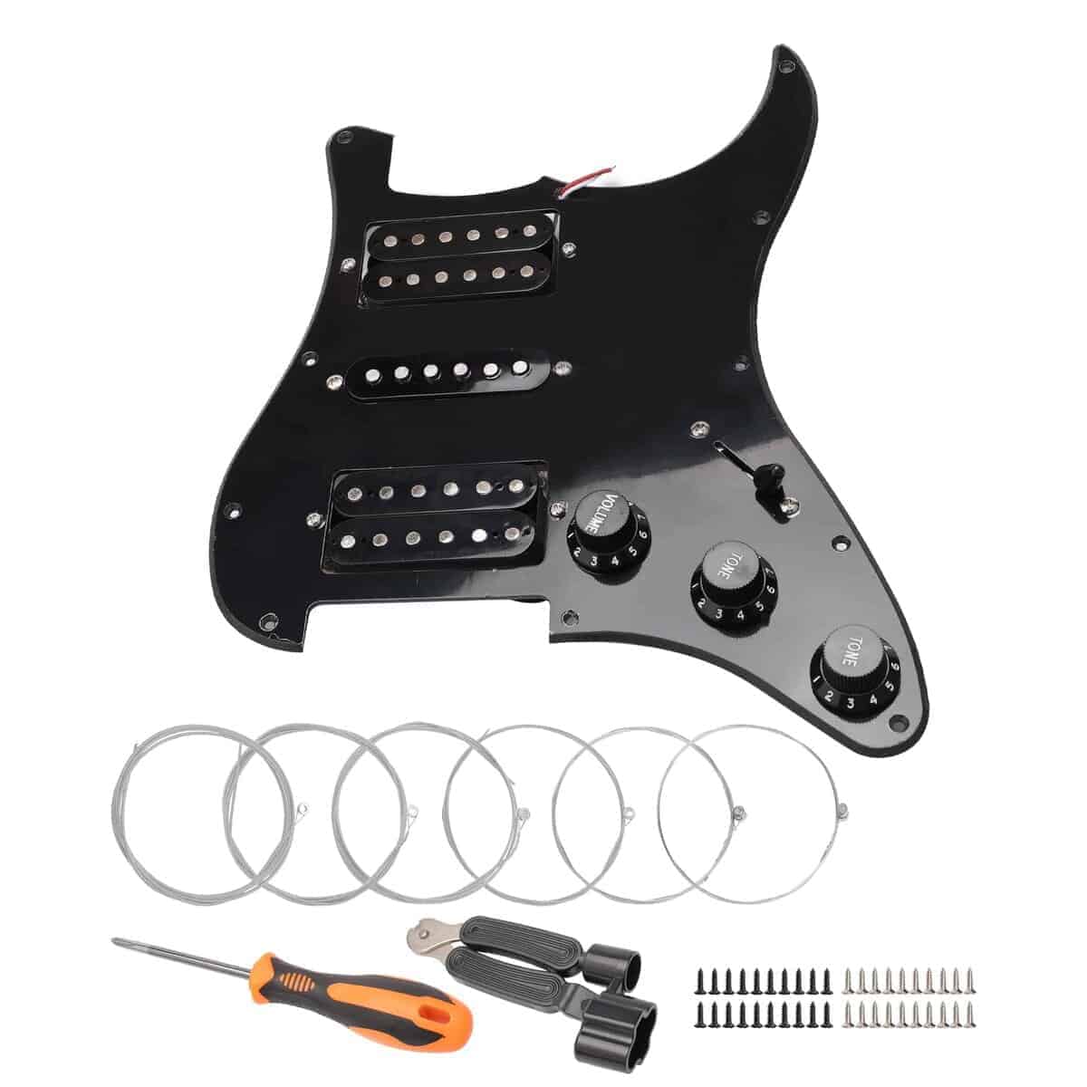 Unxuey 10 Agujeros Prewired Pickguard Guard Plate con