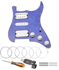 Pickguard cargado con 11 agujeros Unxuey con pastillas HSH