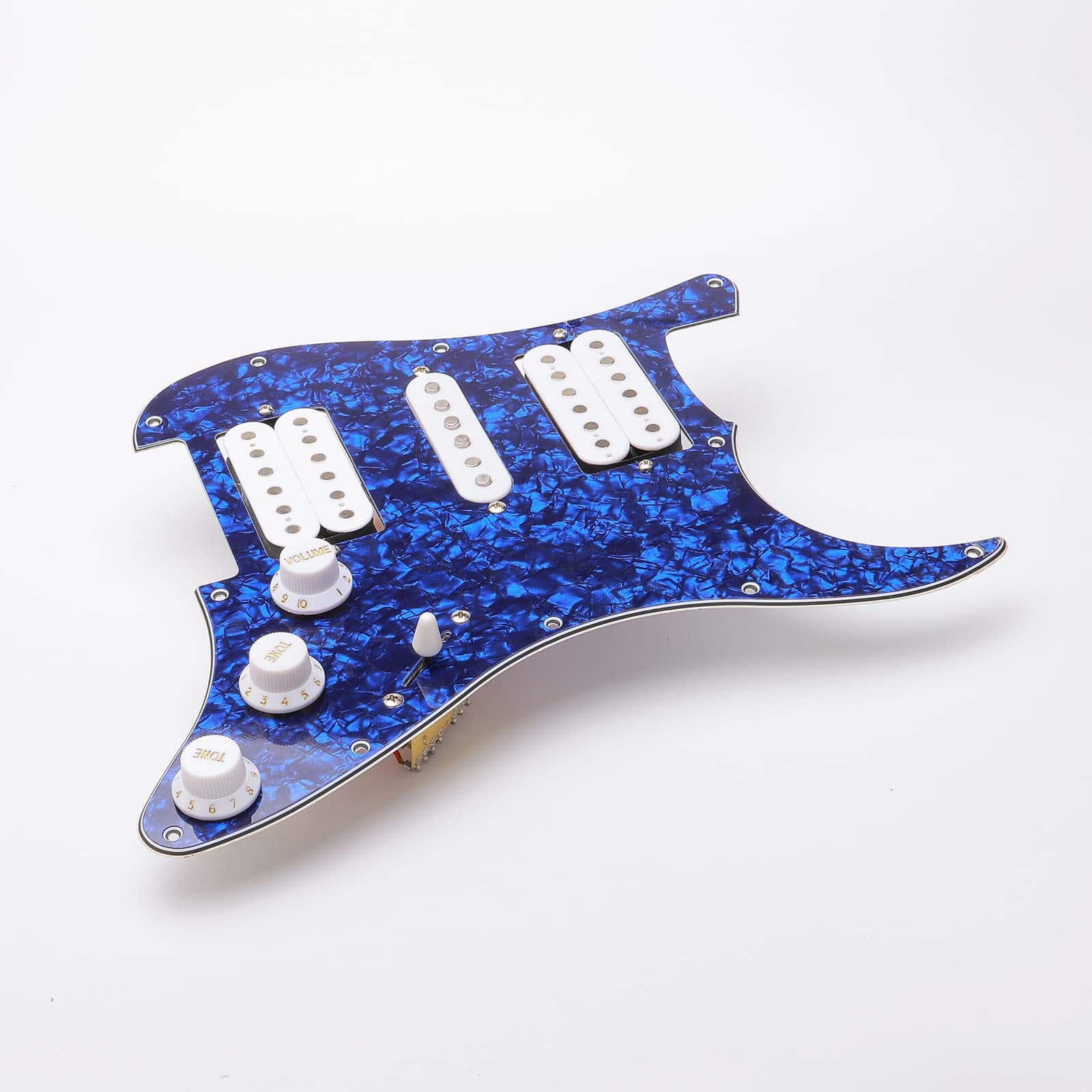 Pickguard cargado con 11 agujeros Unxuey con pastillas HSH - Imagen 6
