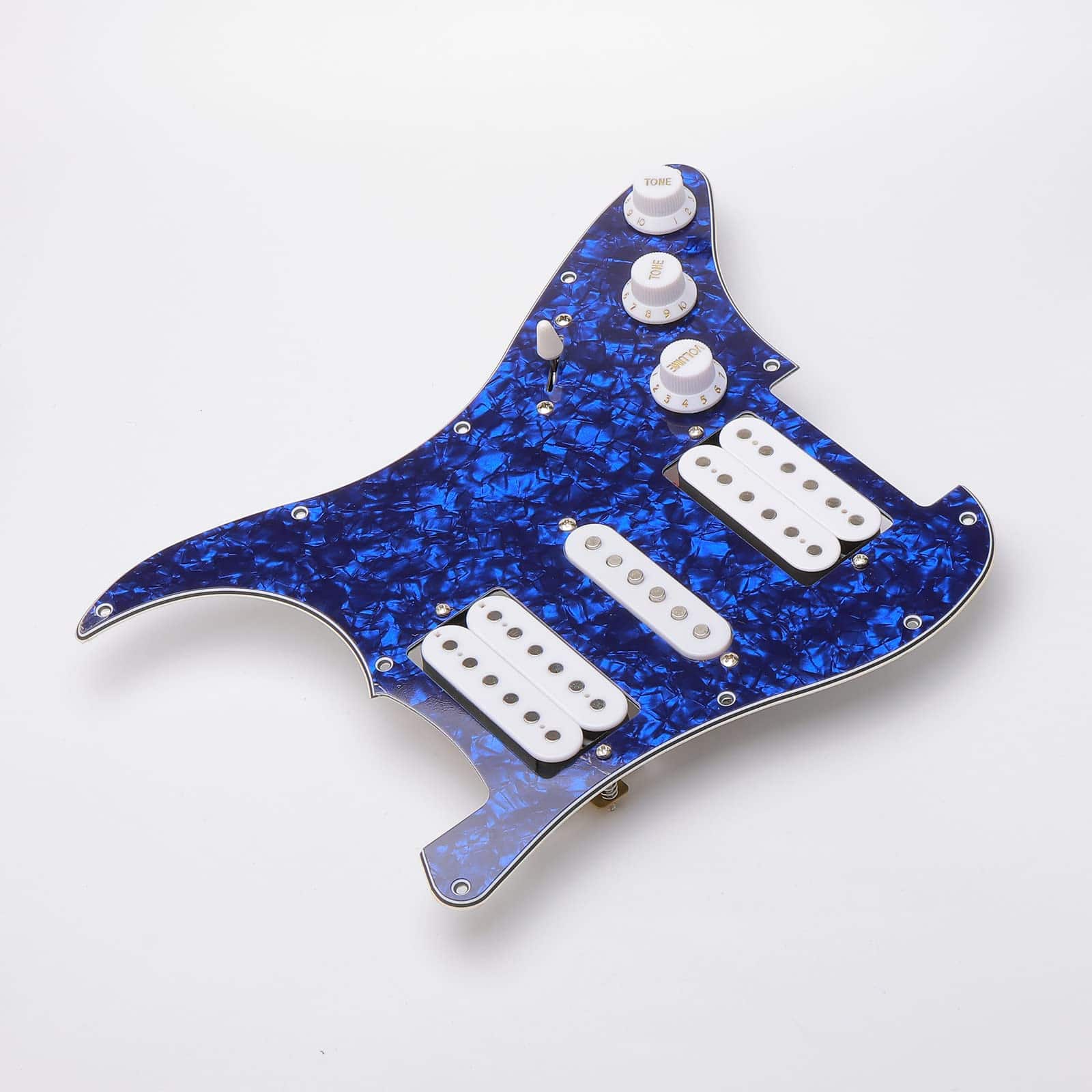 Pickguard cargado con 11 agujeros Unxuey con pastillas HSH - Imagen 5