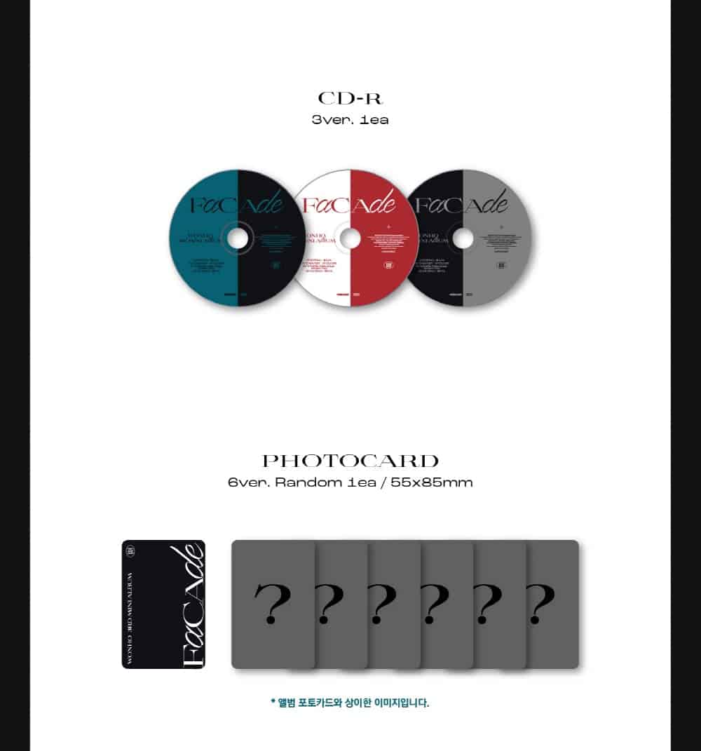 DREAMUS WONHO - 3er Mini Álbum FACADE Jewel case ver. (01 + - Imagen 5