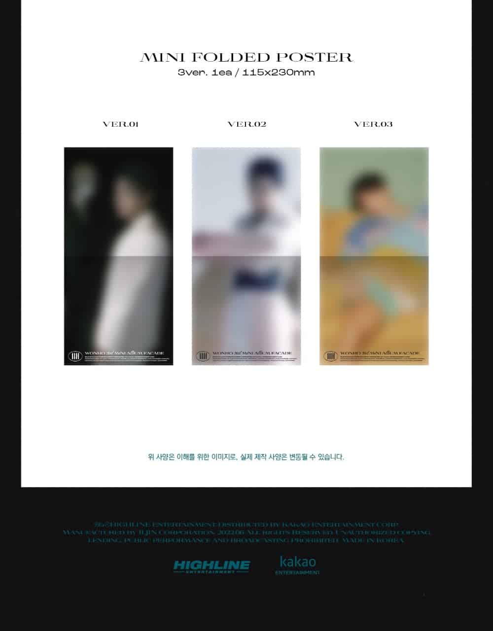 DREAMUS WONHO - 3er Mini Álbum FACADE Jewel case ver. (01 + - Imagen 6