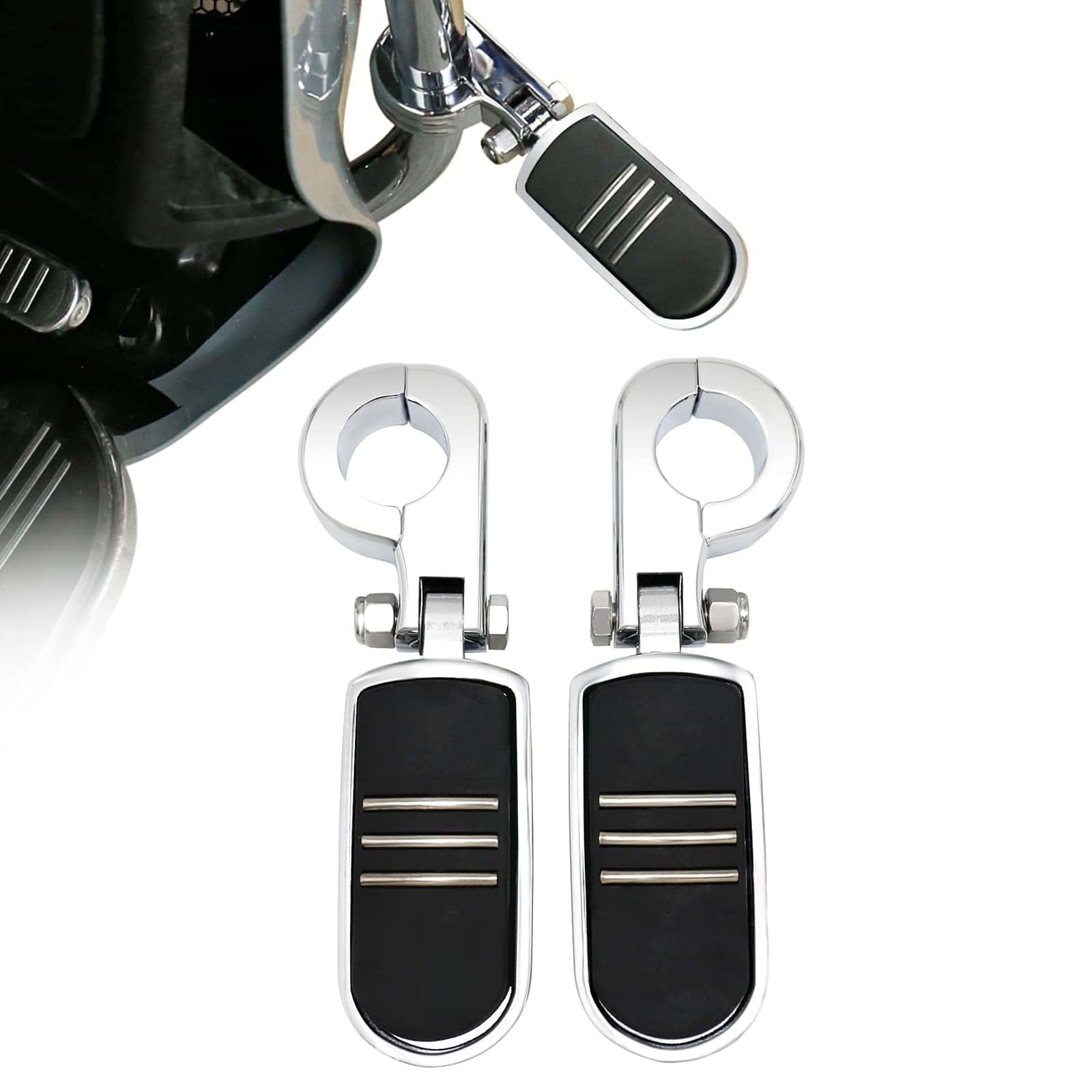 Kit de Montaje de Reposapiés Ajustables para -Cromo