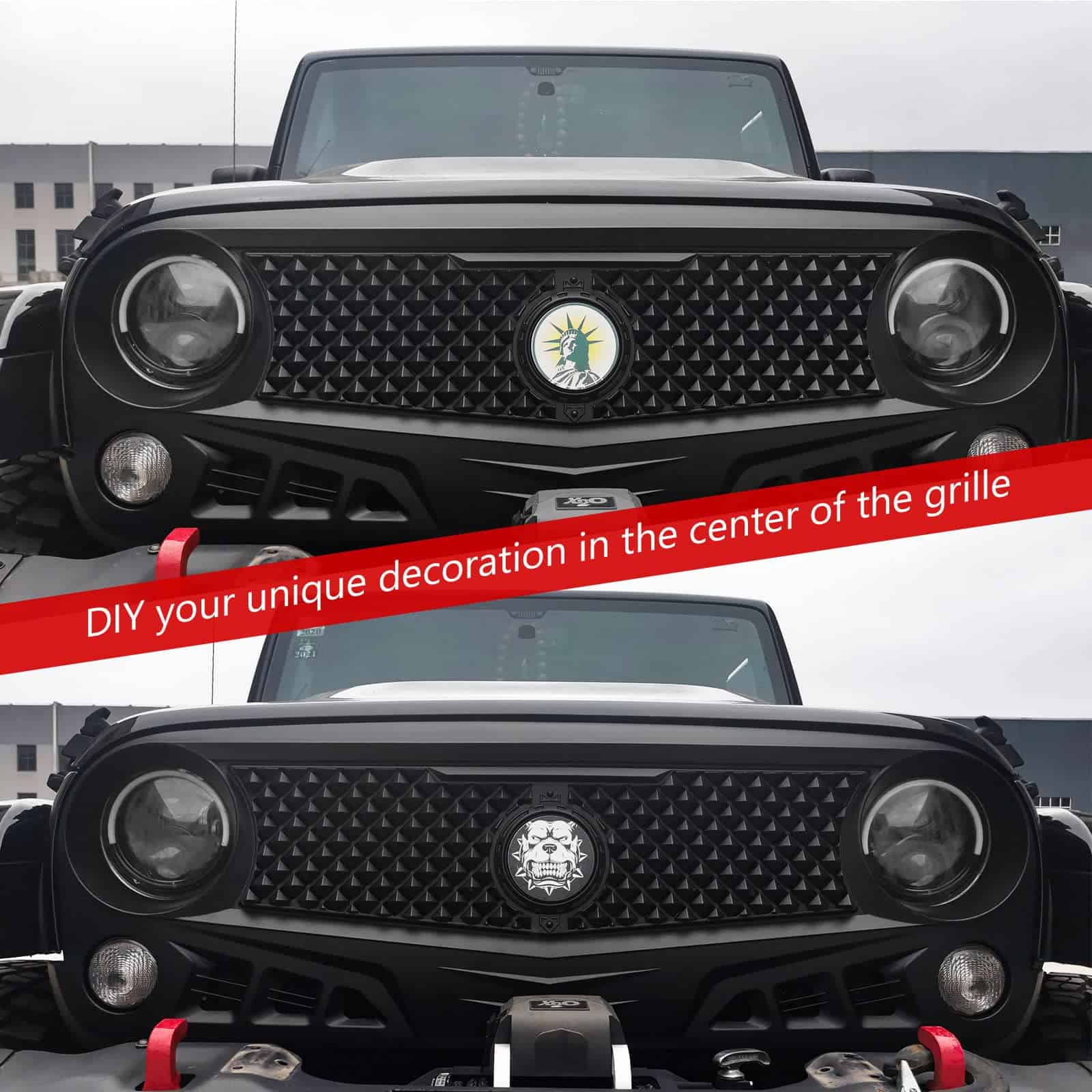 Parrilla Delantera con Rejilla de Malla Negra Mate para - Imagen 5