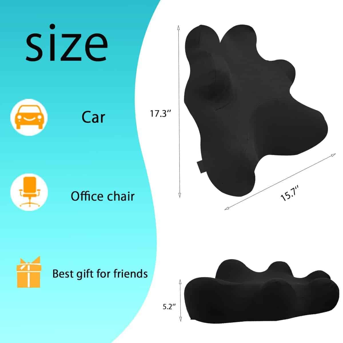 Almohada de Soporte Lumbar Newsty para Silla de Oficina, - Imagen 3