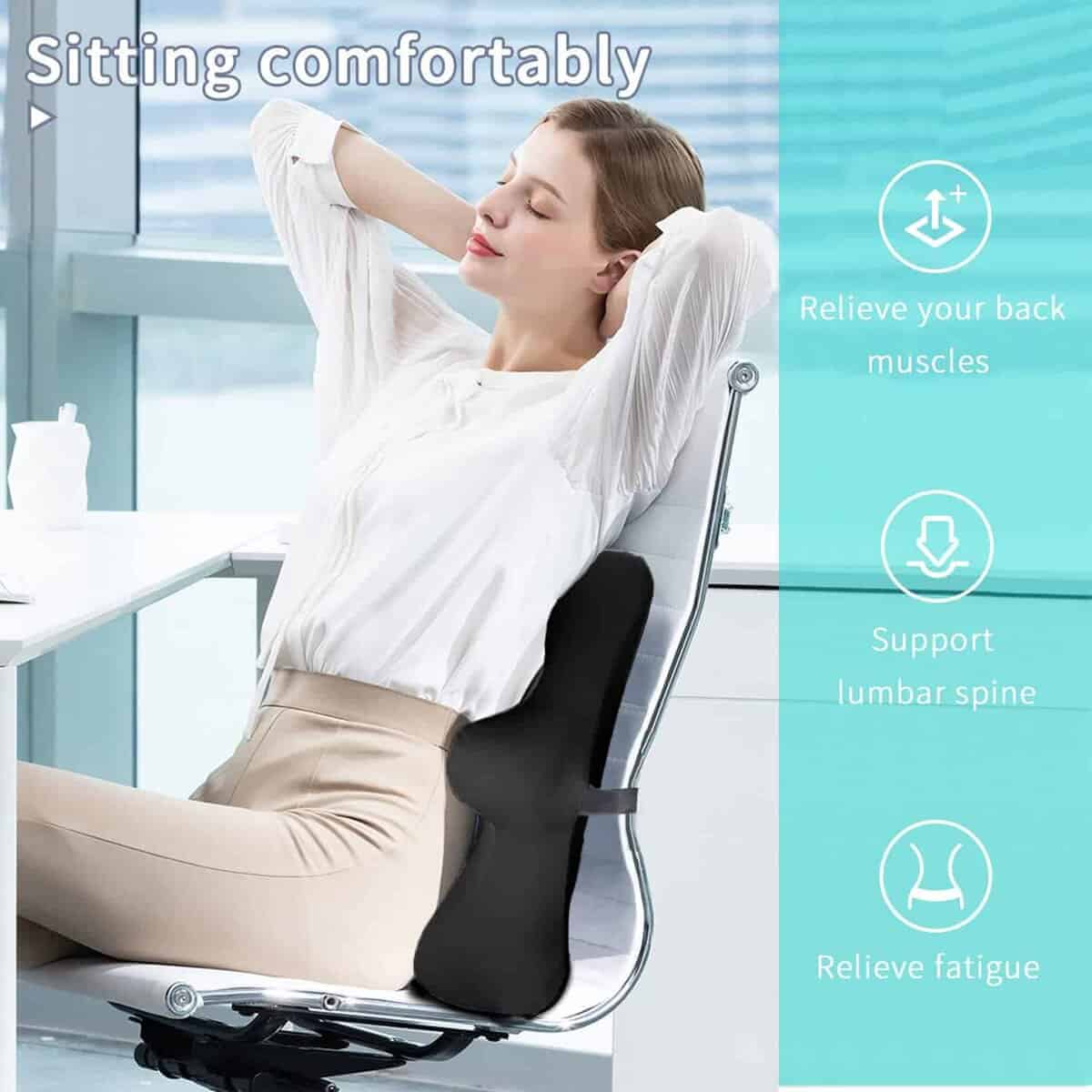 Almohada de Soporte Lumbar Newsty para Silla de Oficina, - Imagen 7