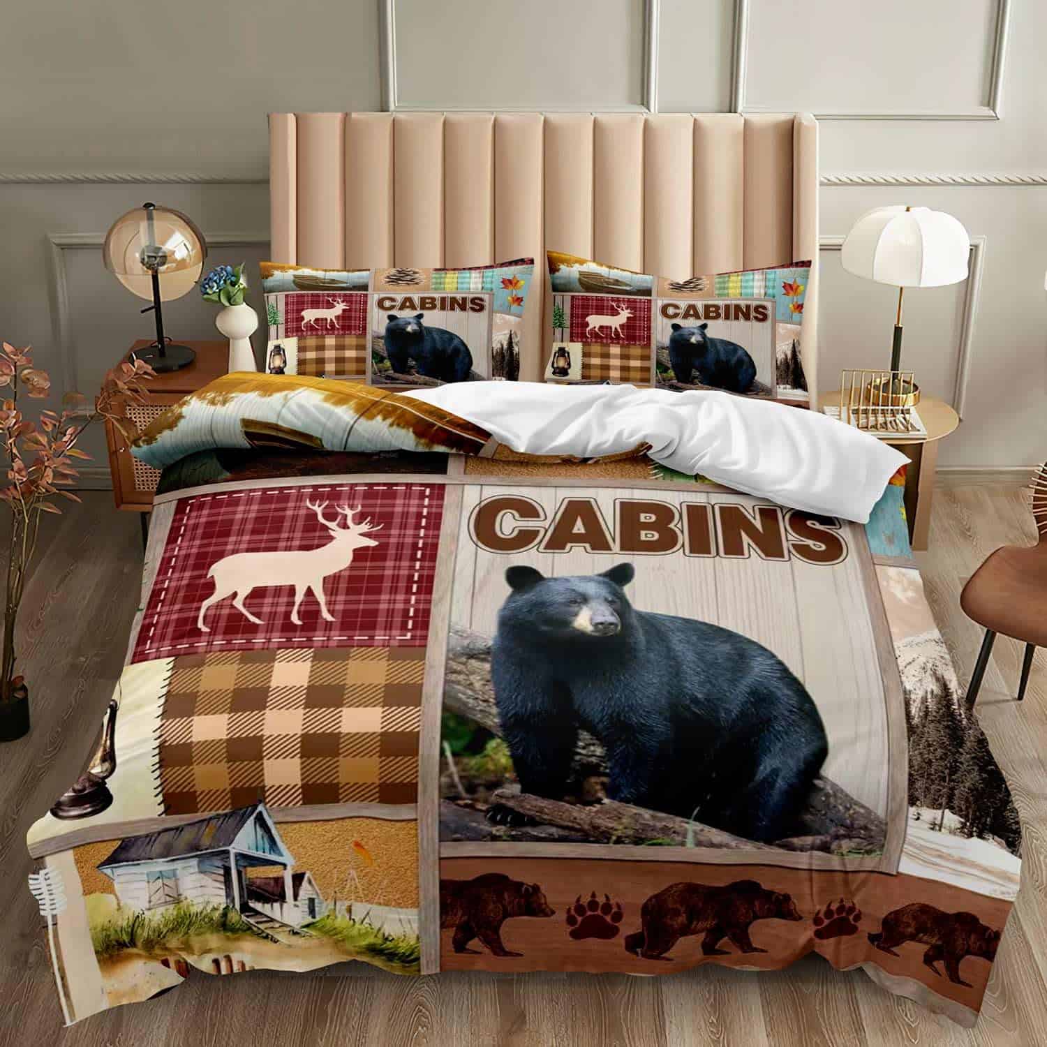 Juego de ropa de cama rústica VIVIHOME de 3 piezas, funda