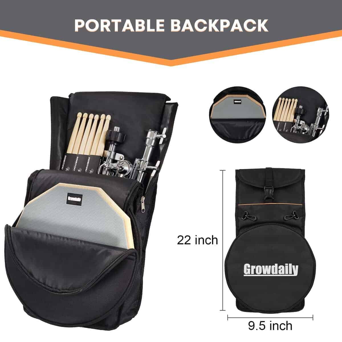 Set de Pad de Práctica para Tambor GrowDaily con Soporte - Imagen 6