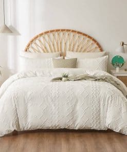 ZEIMON Juego de Funda nórdica Blancas Shabby Chic Queen