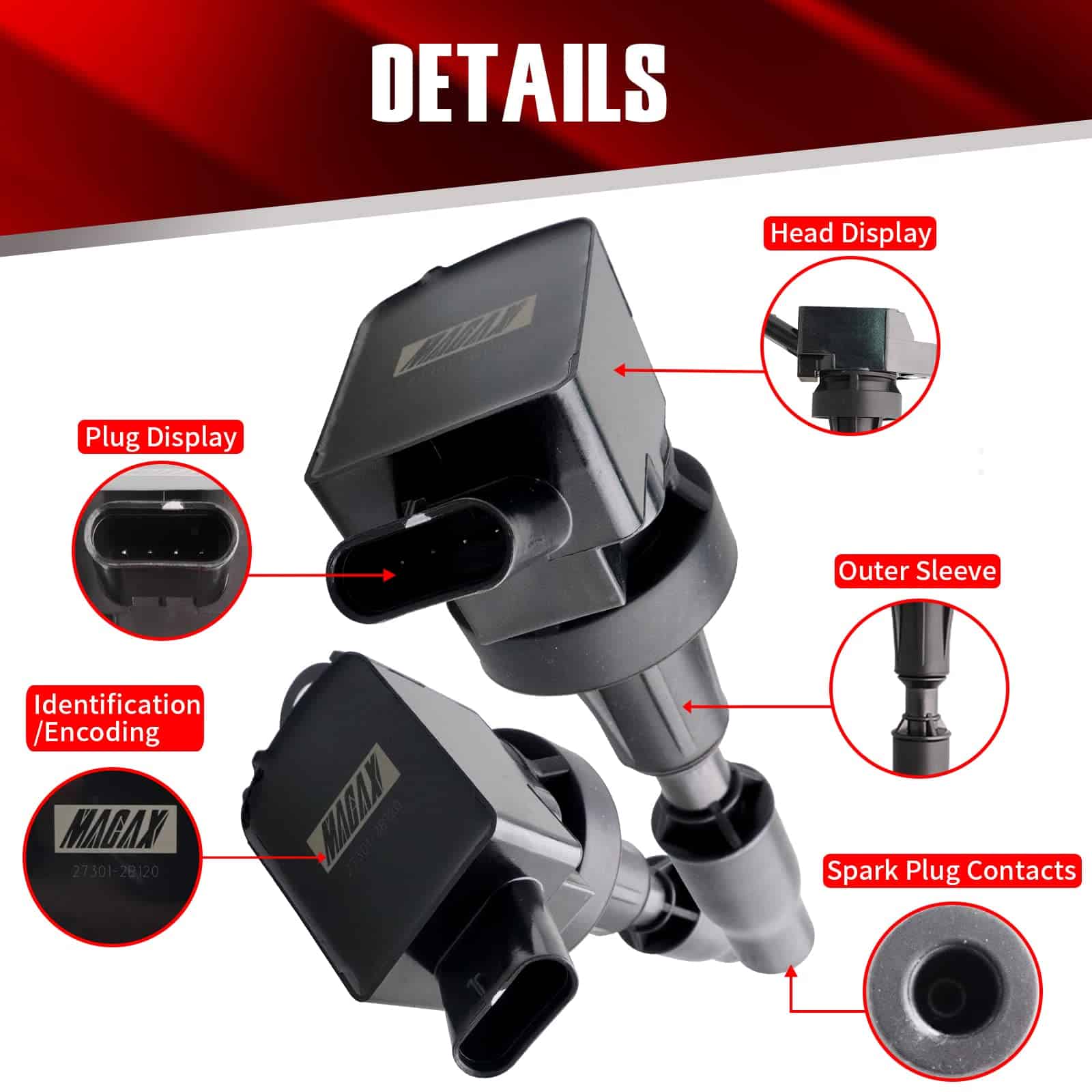 Conjunto de 4 Bobinas de Encendido UF764 GN10730 Compatible - Imagen 5