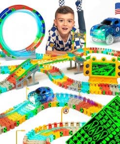 Set de Pista de Carreras que Brilla en la Oscuridad