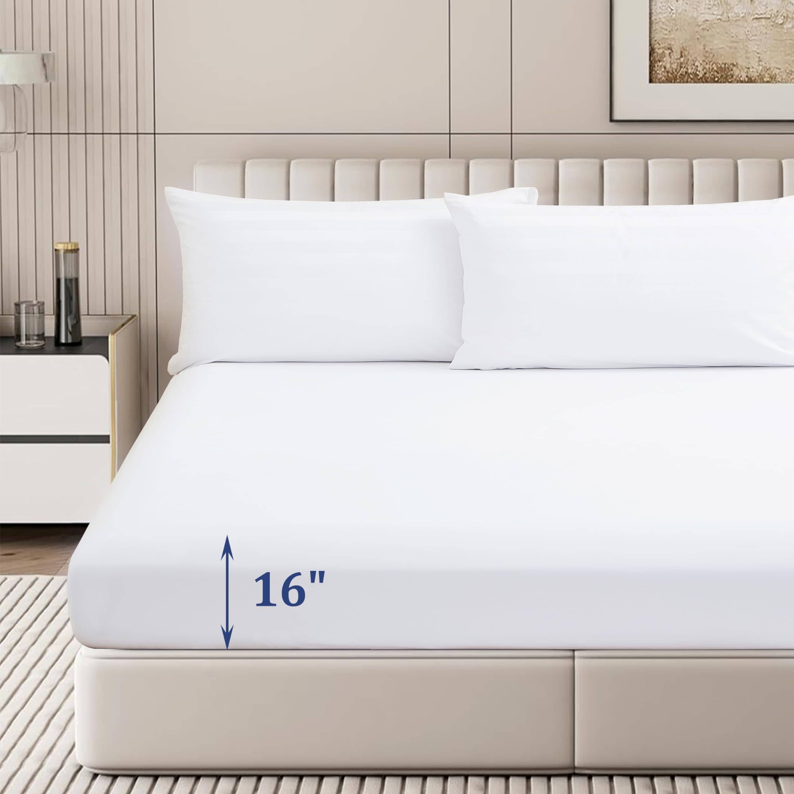 Sábana Ajustable de Algodón Egipcio 100% Tamaño King, 600 - Imagen 6