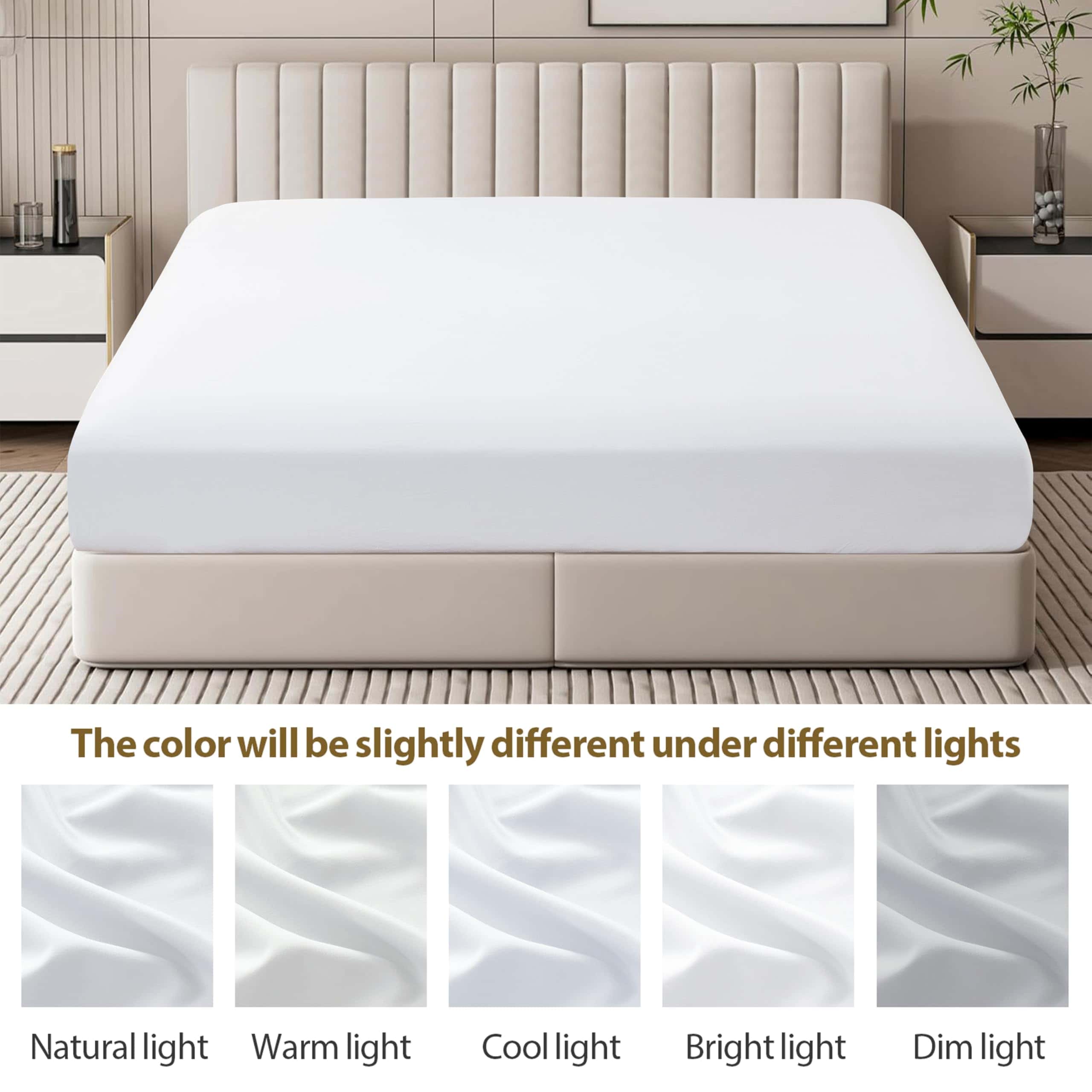 Sábana Ajustable de Algodón Egipcio 100% Tamaño King, 600 - Imagen 9