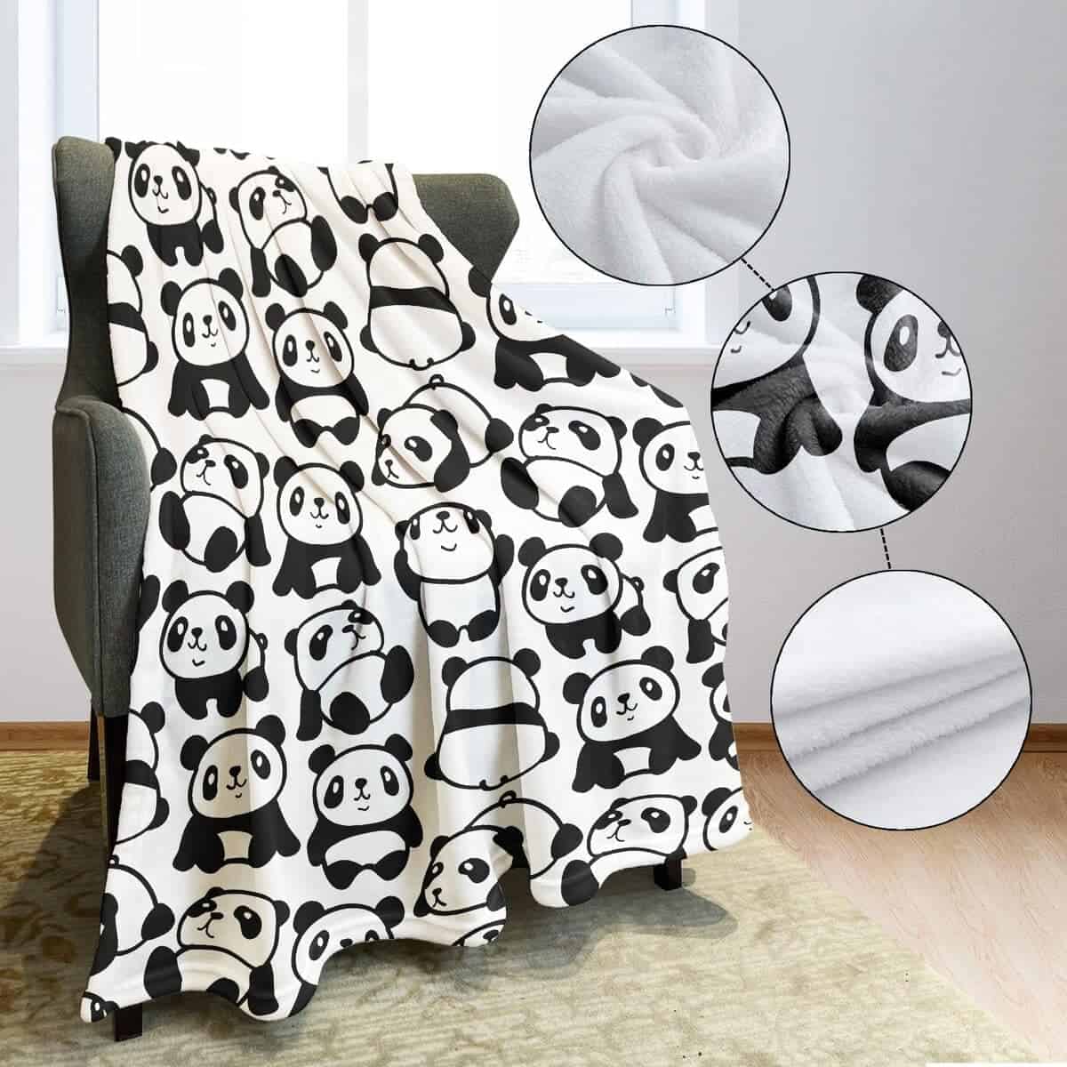 Manta de Panda Negra y Blanca YISUMEI, El Pequeño Panda se - Imagen 5