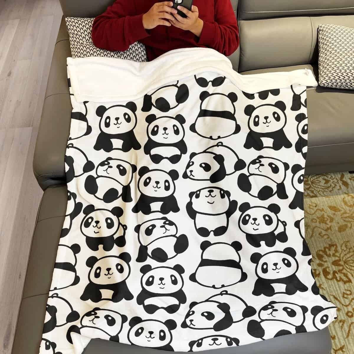 Manta de Panda Negra y Blanca YISUMEI, El Pequeño Panda se - Imagen 4