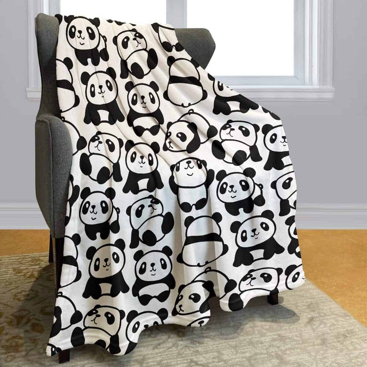 Manta de Panda Negra y Blanca YISUMEI, El Pequeño Panda se