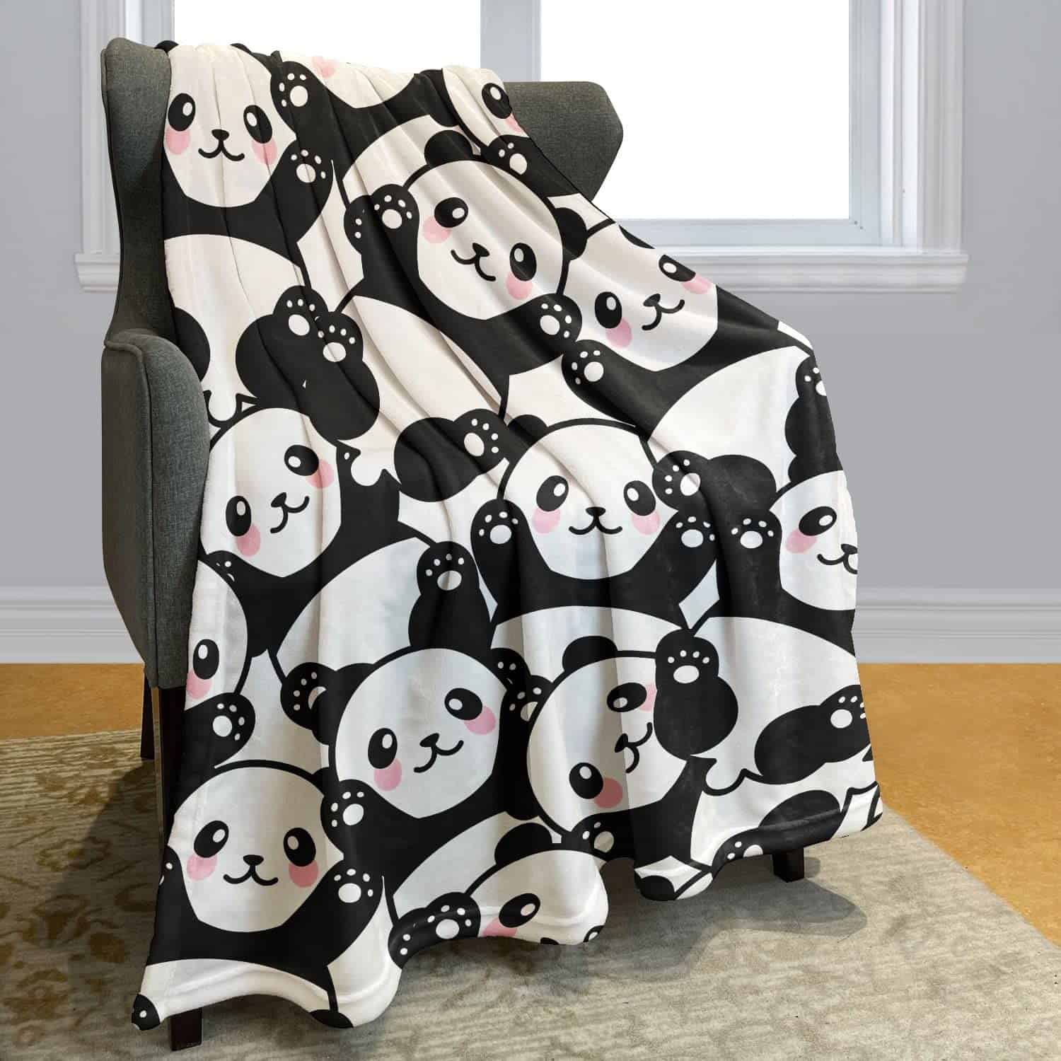 Manta de Panda de Acuarela YISUMEI, Lindos Animales con