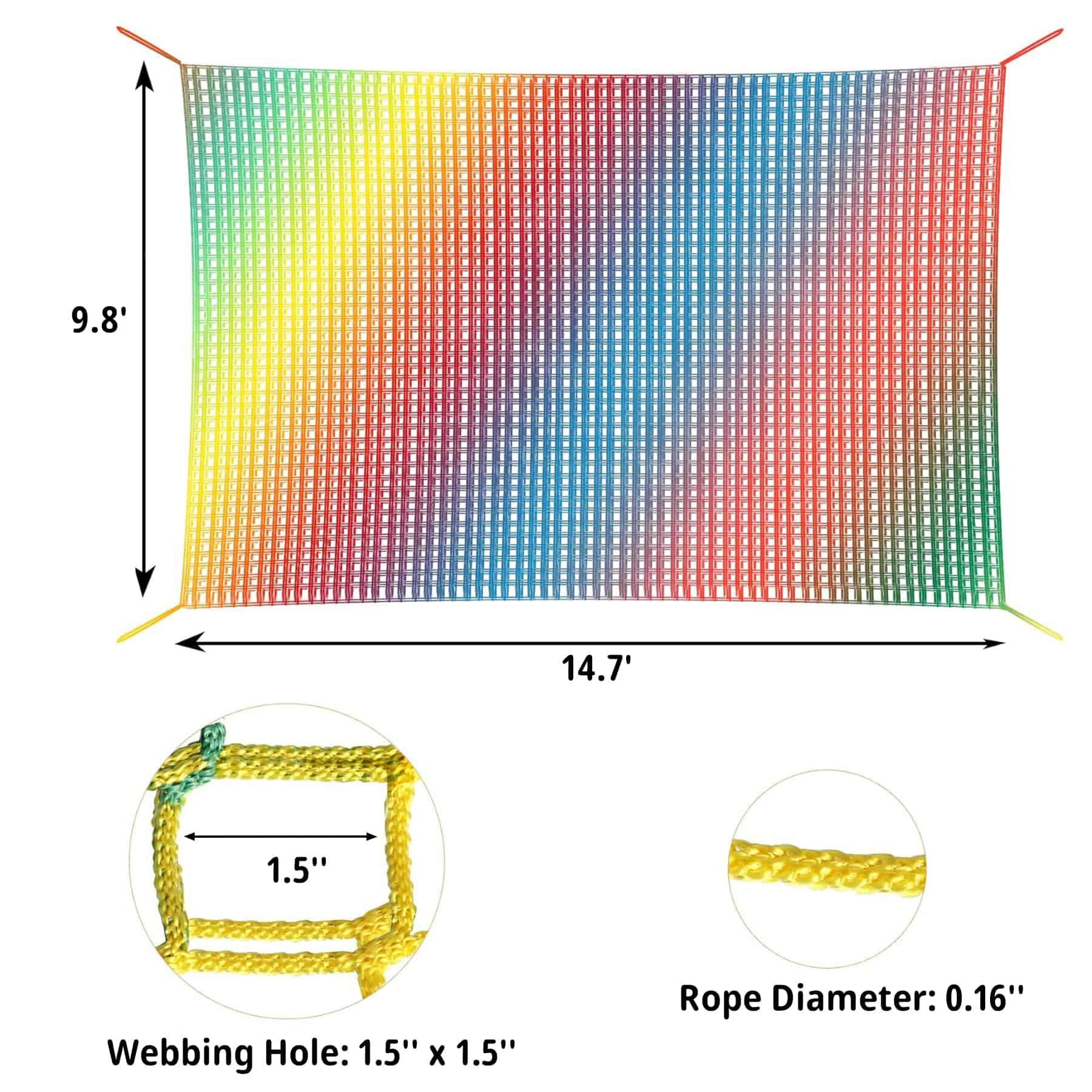 Red de seguridad para patio de juegos Toriexon 14.7' x - Imagen 3