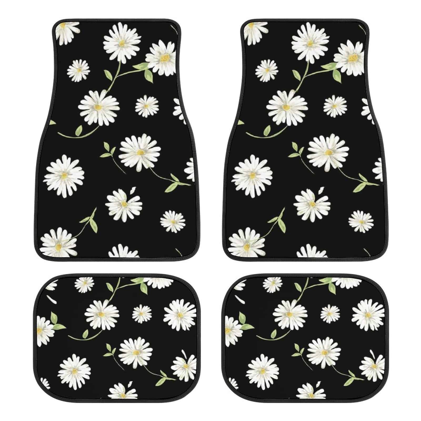 Tapetes para Auto con Diseño de Margaritas, Juego de 4,