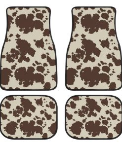 Juego de 4 tapetes para automóvil con estampado de vaca,